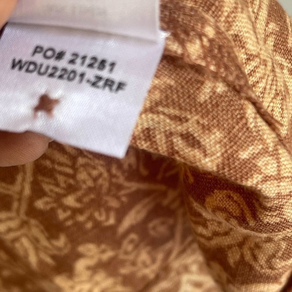 Faherty Ashley Linen Dress Bronze Riviera Floral Women's Size XS NWT - Picture 8 of 11